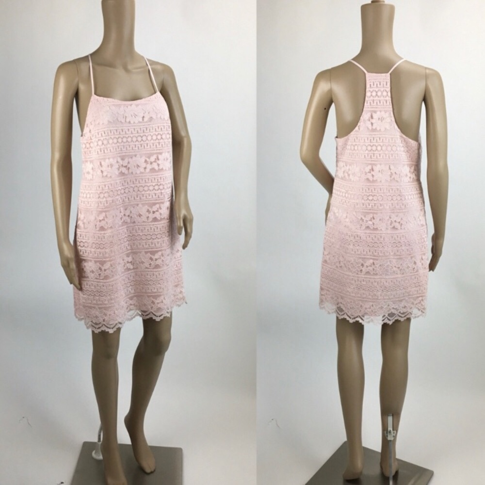 1. State Racerback Shift Dress Pink Taffeta size Small